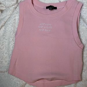 Self love pink crop top